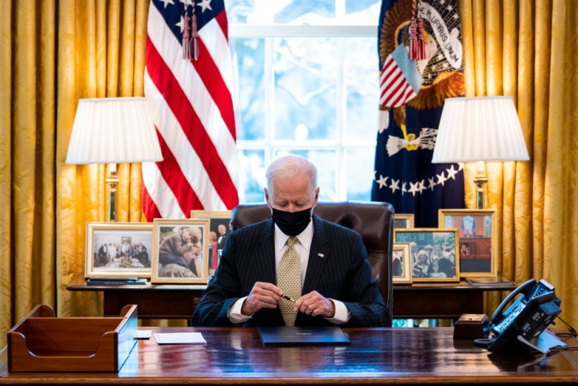President Biden Signs PPP Extension In Oval Office