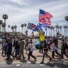 California Police Controls Crowd on White Lives Matter Rally