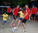 German National Players visit a School and Kindergarten Project