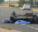 3 Gulf Cartel Gunmen Burned Alive Inside Vehicle After Being Struck Head on by Police Car in Mexico