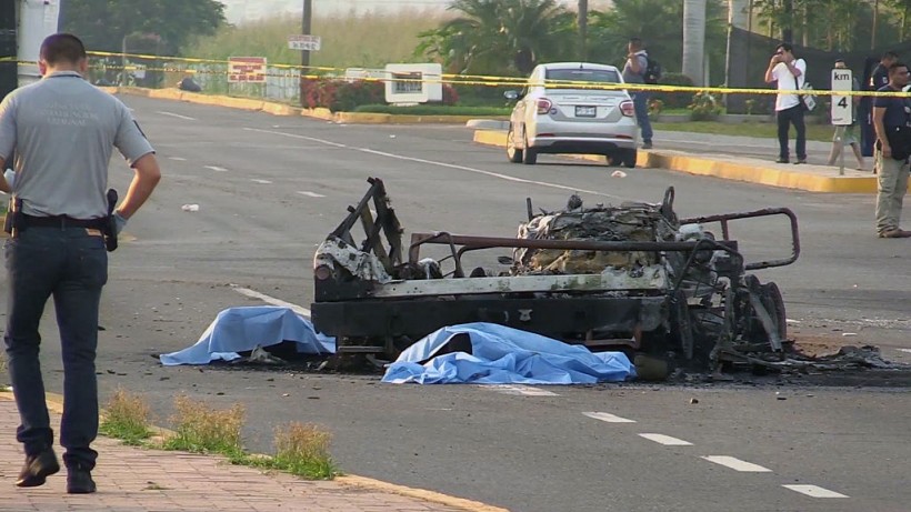 3 Gulf Cartel Gunmen Burned Alive Inside Vehicle After Being Struck Head on by Police Car in Mexico