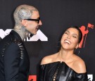 Kourtney Kardashian and Travis Barker on 2021 MTV Video Music Awards