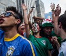Soccer Fans Watch Brazil-Mexico Match In Sao Paulo