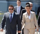 Giuseppe 'Joe' Giudice (L) and wife, Teresa Giudice, leave court after facing charges of defrauding lenders and illegally obtaining mortgages and other loans.