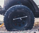 flat tire close-up photography