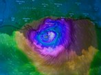 Double exposure of Hurricane Ida approaching New Orleans on August 29, 2021.