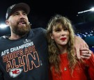Lovebirds Travis Kelce and Taylor Swift enjoy a moment after Kansas City Chiefs defeat Baltimore Ravens to advance to Super Bowl LVIII on Jan. 28