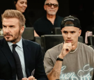 Romeo Beckham and his father David Beckham