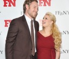 Former professional football player Eric Johnson (L) and recording artist/actress Jessica Simpson attend the 25th Annual Footwear News Achievement Awards at the Museum 