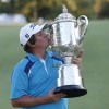 Jason Dufner kisses Wanamaker Trophy after winning 2013 PGA Championship