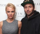 Pamela Anderson and Rick Salomon attend The Martin Katz Jewel Suite Debuts At The New York Palace Hotel 