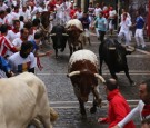 Two men were gored at Thursday's running of the bulls in Pamplona, Spain.