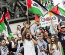 Demonstrators in London demanding an end to killing in Gaza