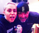 Miley and her Uncle Mick Kicking off the Evening With a Cold Beer