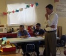 Colorado congressional candidate Andrew Romanoff meets with a citizenship class.