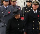 Prince William, Duke of Cambridge, Queen Elizabeth II and Prince Charles, Prince of Wales, attend the annual Remembrance Sunday Service