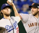 San Francisco Giants and Los Angeles Dodgers Pitchers Madison Bumgarner and Clayton Kershaw