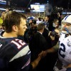 Tom Brady of the New England Patriots and Andrew Luck of the Indianapolis Colts 