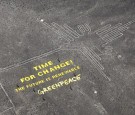 Greenpeace Banner on Peru's Nazca Lines