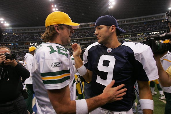 Dallas Cowboys Quarterback Tony Romo and Green Bay Packers Aaron Rodgers