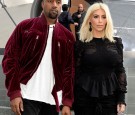 Kim Kardashian and Kanye West at Louis Vuitton Show in Paris