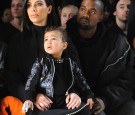 Kim Kardashian, Kanye West and Nori at New York Fashion Week