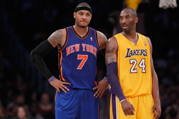 New York Knicks Carmelo Anthony and Los Angeles Lakers Kobe Bryant