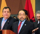 Martin Perez, shown here with NJ Governor Chris Christie at his appointment to the Board of Governors of Rutgers, has stood up for Christie in the ongoing conflict over the New Jersey Dream Act