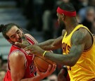 Chicago Bulls Forward Joakim Noah and Cleveland Cavaliers Forward LeBron James