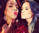 Kelly Rowland and Demi Lovato during X FACTOR USA's Season 3 Finals