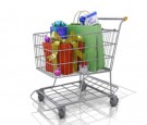 Shopping Cart with Christmas Gifts