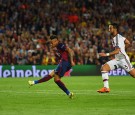 Neymar of Barcelona scores his team's third goal during the UEFA Champions League Semi Final, first leg match between FC Barcelona and FC Bayern Muenchen at Camp Nou on May 6, 2015 in Barcelona, Spain. 