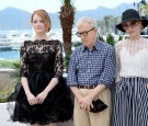 Actress Emma Stone, director Woody Allen and actress Parker Posey 