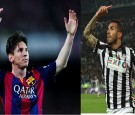 Barcelona Forward Lionel Messi and Juventus Forward Carlos Tevez