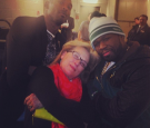 Meryl Streep posing with 50 Cent and Kobe Bryant
