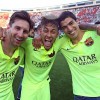 Barcelona Players Lionel Messi, Luis Suarez and Neymar