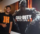 Karl-Anthony Towns Visits Activision's Call Of Duty: Black Ops 3 Booth At E3 2015 In Los Angeles