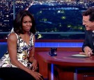 Michelle Obama and Stephen Colbert