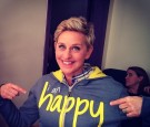 Ellen's Twit Pic while preparing for her hosting gig