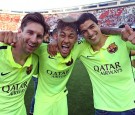 Barcelona Players Lionel Messi, Luis Suarez and Neymar