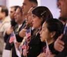 Immigrants becoming U.S. citizens ceremony