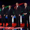 Republican presidential candidates (L-R) George Pataki, Mike Huckabee, Rick Santorum and Sen. Lindsey Graham (R-SC)