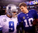 Dallas Cowboys Quarterback Tony Romo and New York Giants Eli Manning