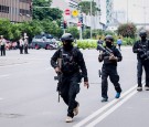 Indonesian Police Guard Blast Site in Jakarta 