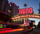 Famous neon Reno sign in the evening